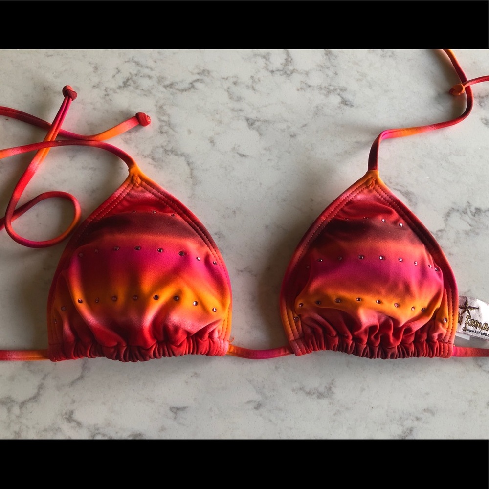 Luli Fama Belleza Crystal Triangle Bikini Top XS